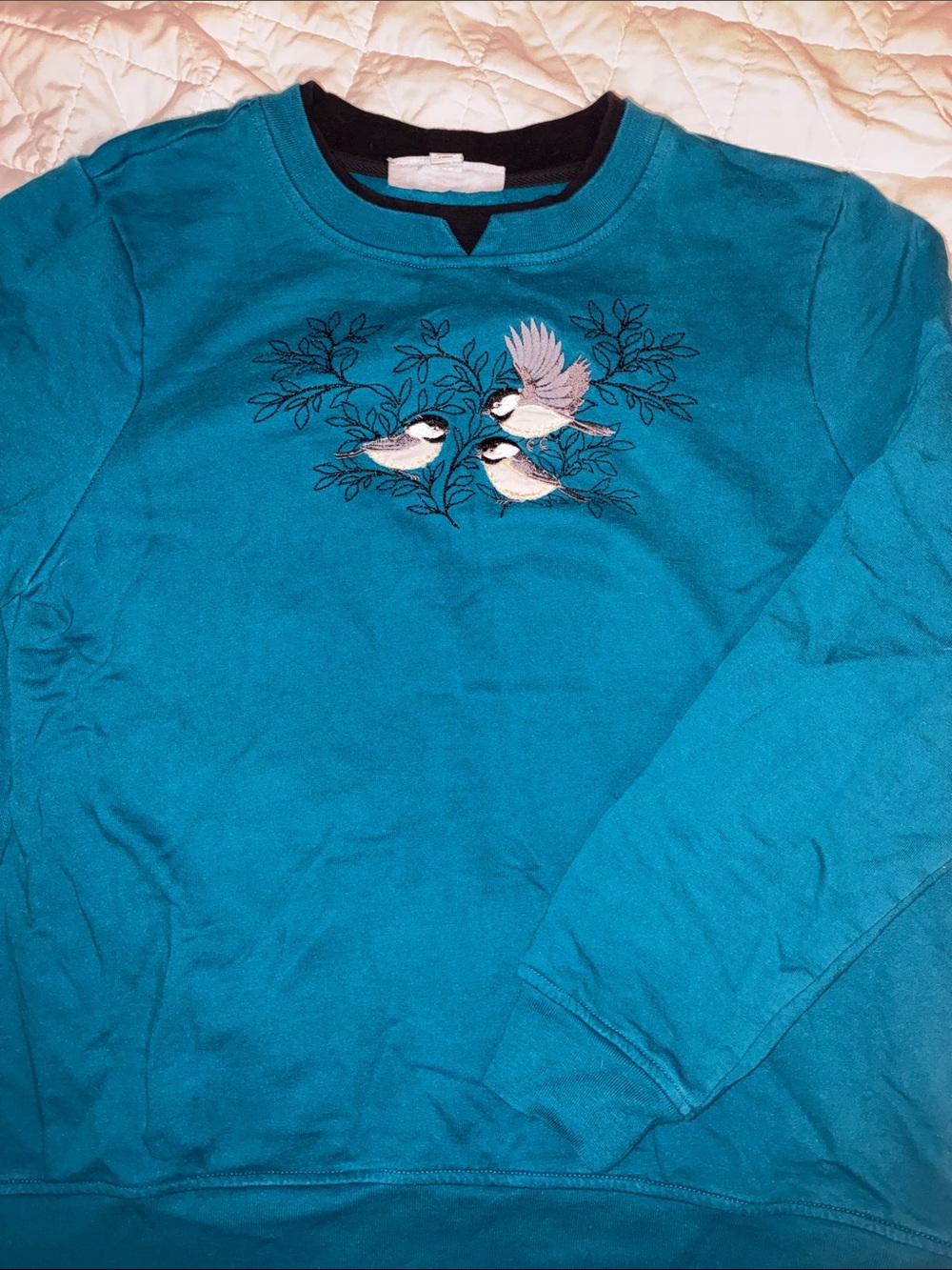 Vintage Chickadee Embroidered Crewneck